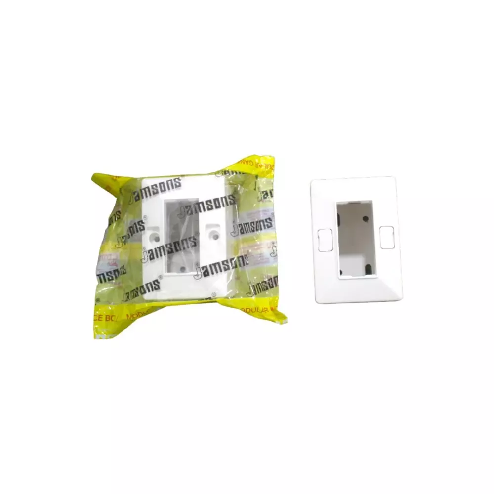JAMSONS Surface Box with Plate 1 Module Vargin ABS White Color, JM-054 (Pack of 20)