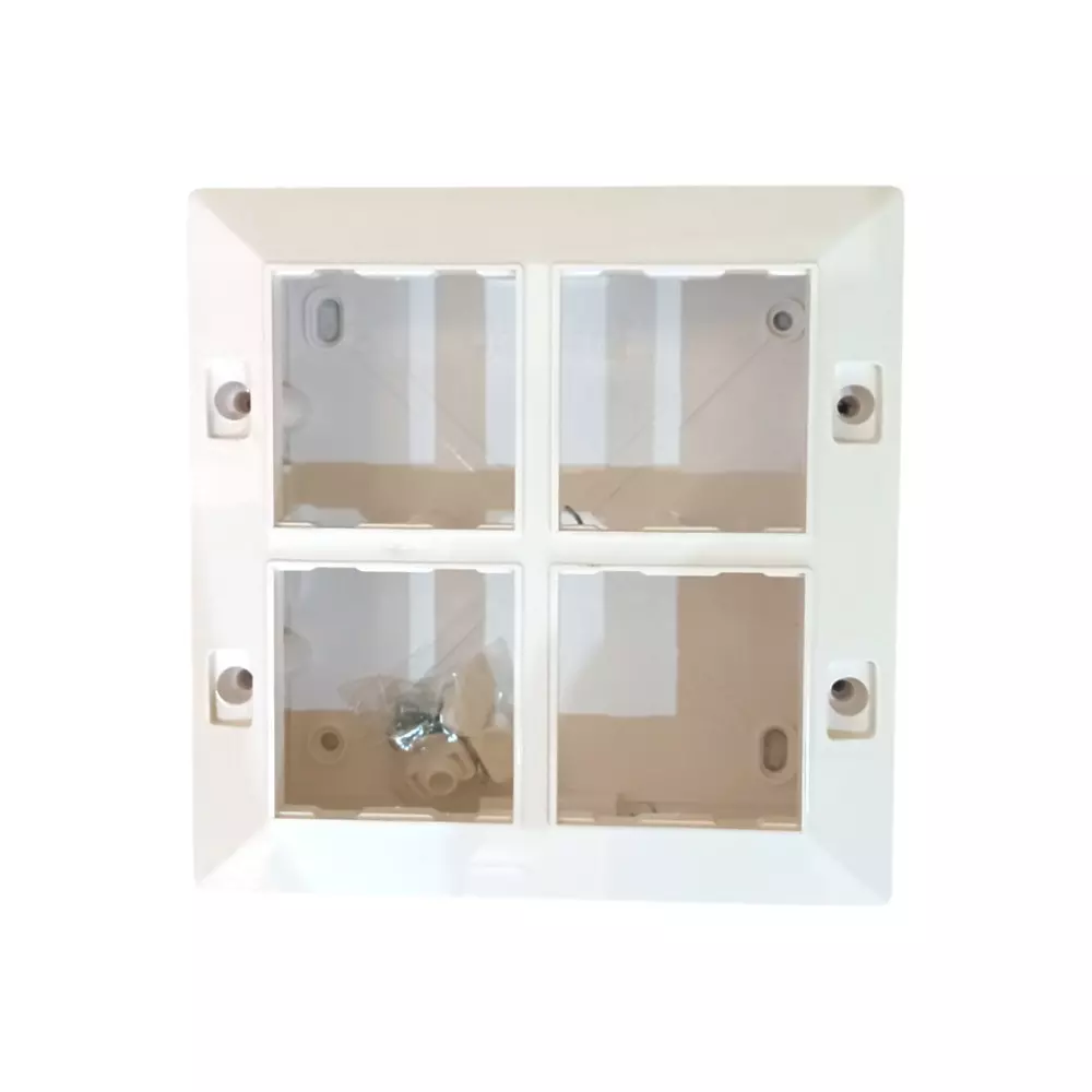 JAMSONS Surface Box with Plate 8 Module Vargin ABS White Color, JM-060 (Pack of 10)