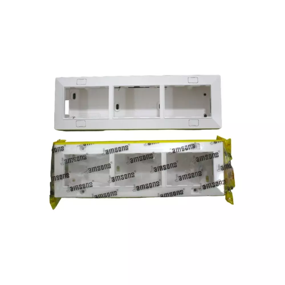 JAMSONS Surface Box with Plate 9 Module Vargin ABS White Color, JM-061 (Pack of 10)