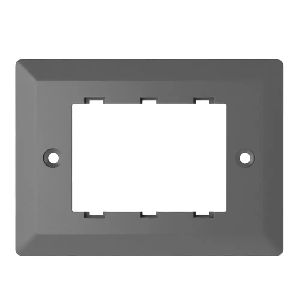 Anchor Rego Cover Plate Single Mounting 3 Module Graphite Black PVC Plastic for Industrial and Home Use, 48103