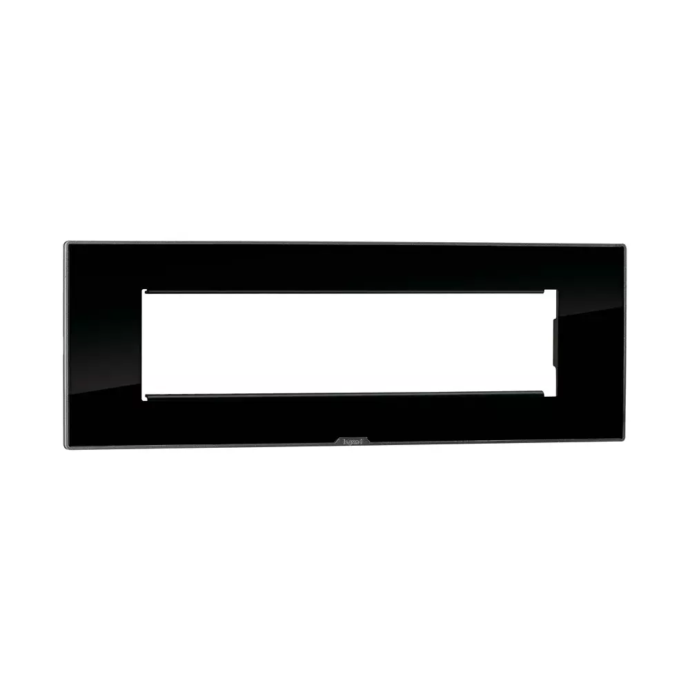 Legrand Myrius Series 8 M Modular Cover Plate with Frame High Grade Polycarbonate Ice Black, 6795 48