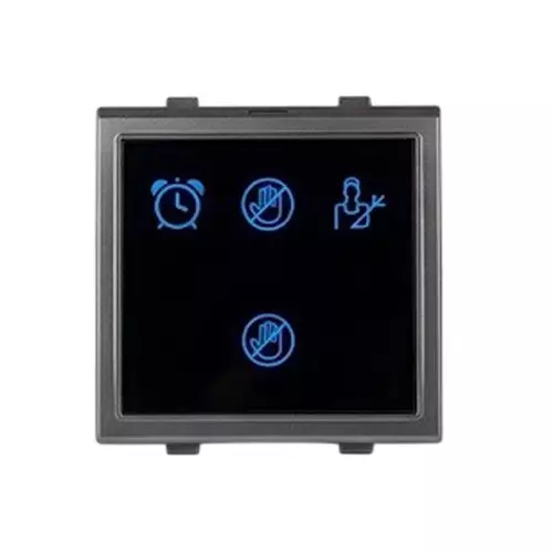 Goldmedal Nixon Inside Room DND Indicator Switch 160-240 V Titanium Grey 2 Module Plastic for Commecial and Industrial Use, 102560#