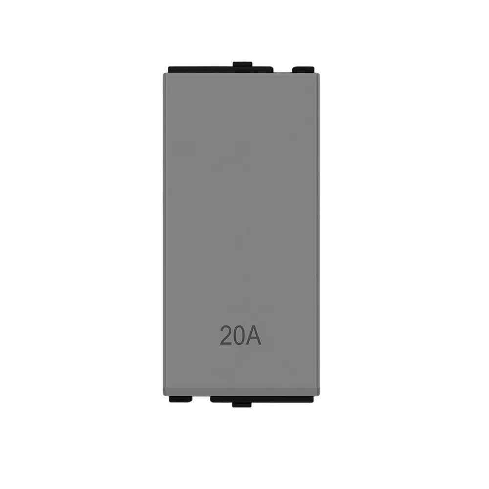 AP Tanish Series Gem Switch Polycarbonate 1 Module 20 A 1-Way Carbon Grey, TC30 (Pack of 20 Pcs)