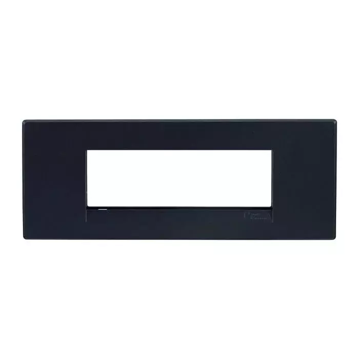 L&T [ Lauritz Knudsen ] Englaze Plastic Cover Plate With Plastic Grid Frame Sparkle Black Color 6 Module, CB92106FB01
