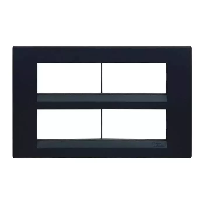 L&T [ Lauritz Knudsen ] Englaze Plastic Cover Plate With Plastic Grid Frame Sparkle Black Color 16 Module, CB92116FB01