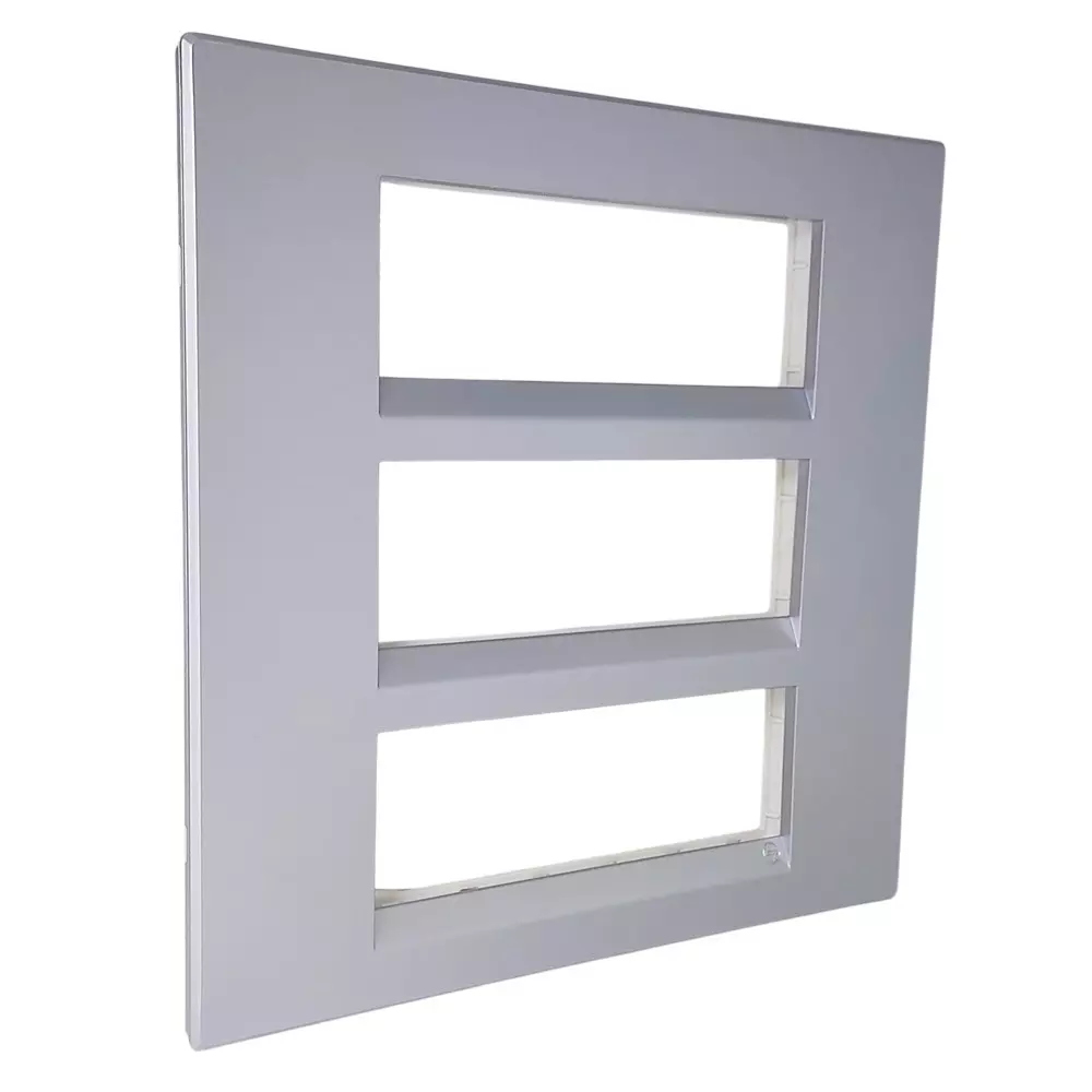 lt-lauritz-knudsen-englaze-plastic-cover-plate-with-plastic-grid-frame-moonlight-silver-color-18-module-cb92118fs01