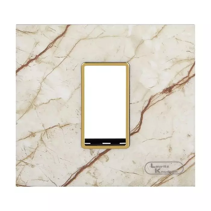 L&T [ Lauritz Knudsen ] Entice Cover Plate With Grid Frame Mystic Marble Color 1 Module, CB91101FM07
