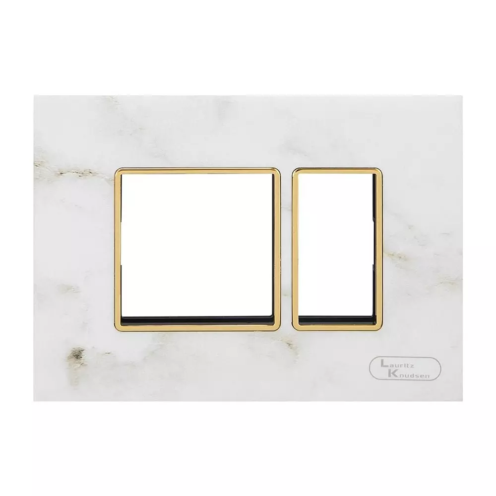 L&T [ Lauritz Knudsen ] Entice Cover Plate With Grid Frame White Marble Color 3 Module, CB91103FW07