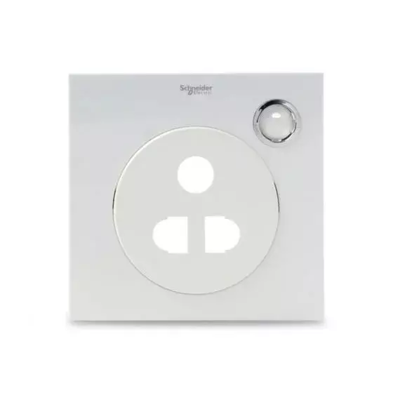 Schneider Electric ULTI Impress Socket Cover Plate 2/3 Pin Type 6 Amp Polycarbonate Pearl White, UC15/6UXPW