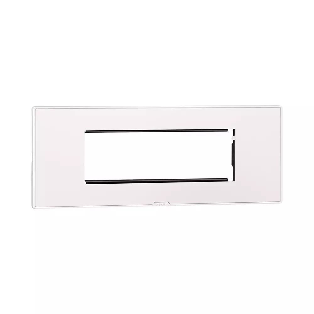 Legrand Cover Plate with Support Frame Myrius Classic White 6 Module, 6795 06 (Pack of 5)