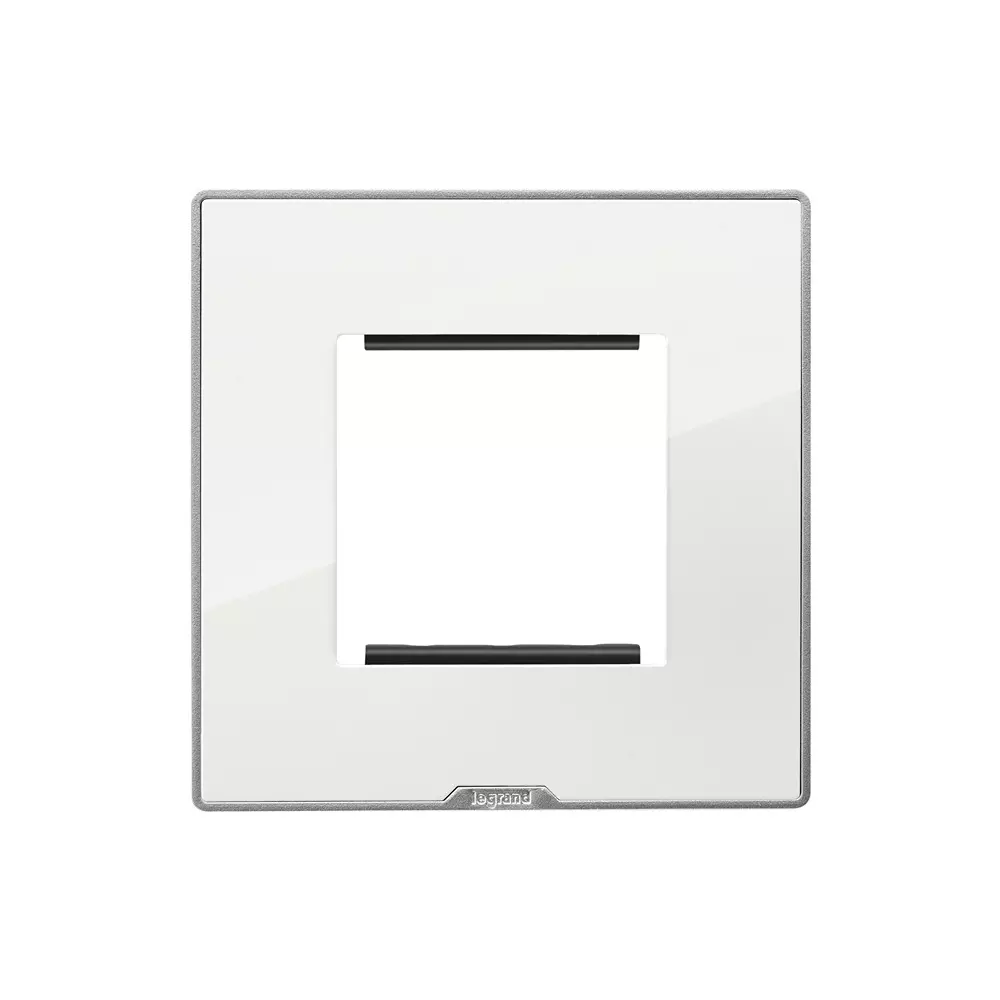 Legrand Cover Plate with Support Frame Myrius Ice White 2 Module, 6795 22
