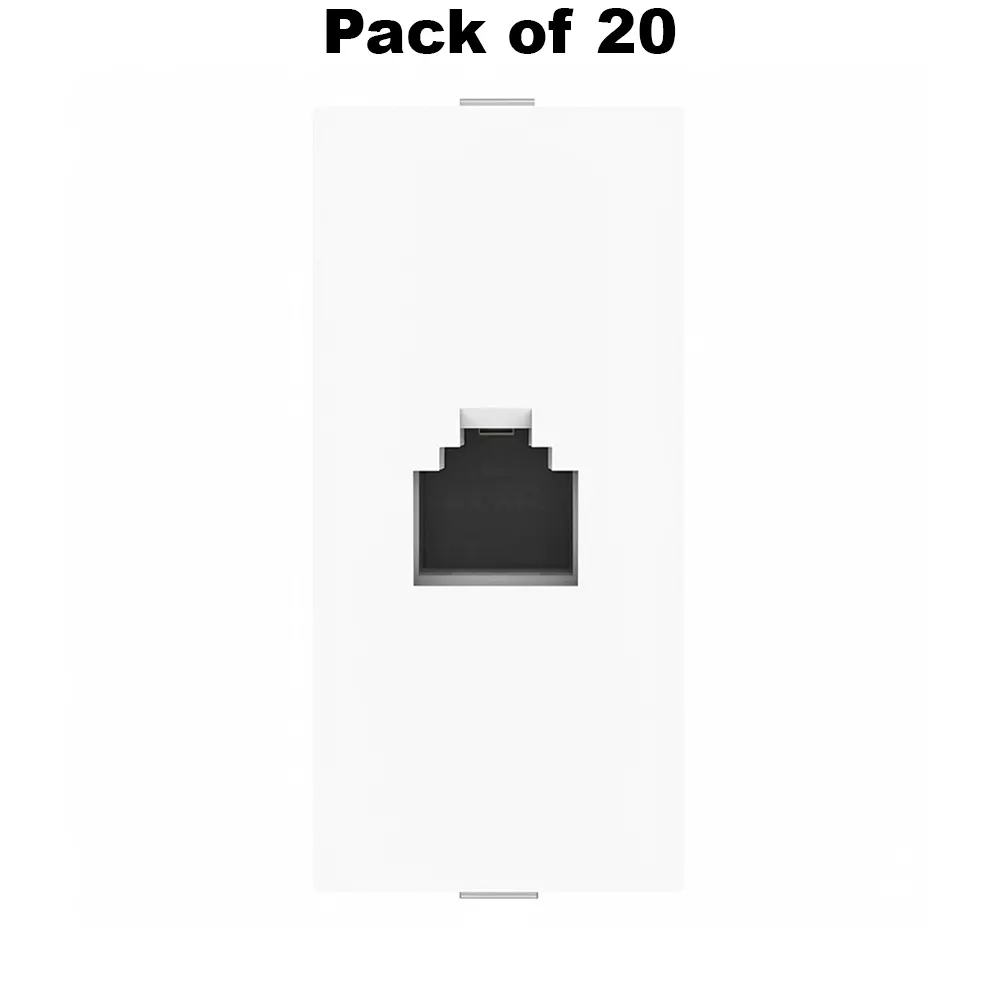 K9 Modem Jack CAT 6 1 Module White, 9042 (Pack of 20)