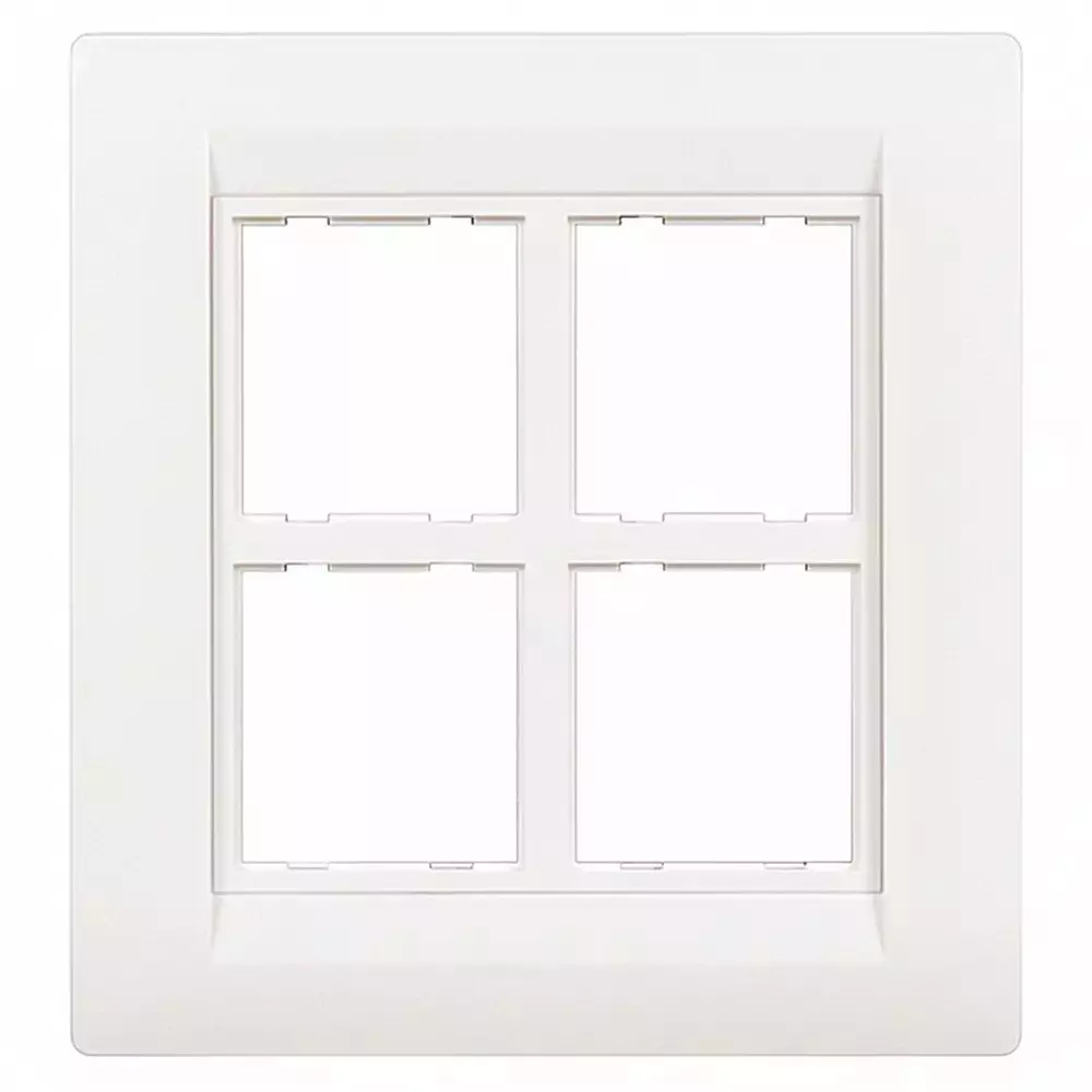 K9 Euro Cover Plate With Base Frame 8 Module (Square) White, W-9066U (Pack of 5)