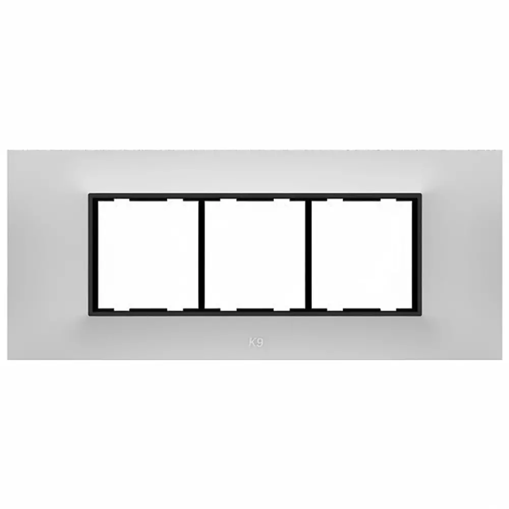 K9 Euro Cover Plate With Base Frame Ultima Plus 6 Module White, 9164P (Pack of 10)