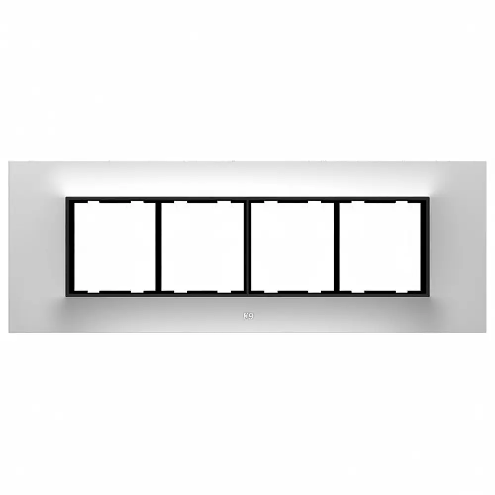K9 Euro Cover Plate With Base Frame Ultima Plus 8 Module (Horizontal) White, 9165P (Pack of 10)