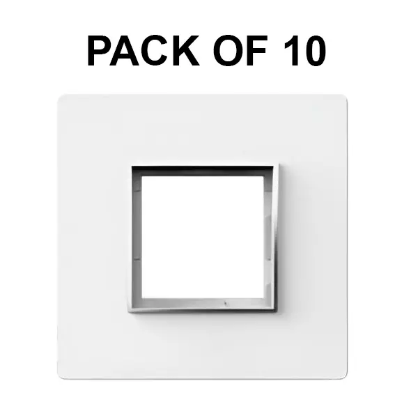 K9 Evoq Cover Plate With Base Frame Stella Chrome 2 Module White, 9462 (Pack of 10)