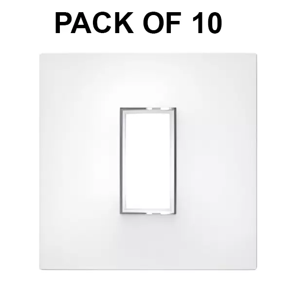 K9 Evoq Cover Plate With Base Frame Ultra Chrome 1 Module White, 9311 (Pack of 10)
