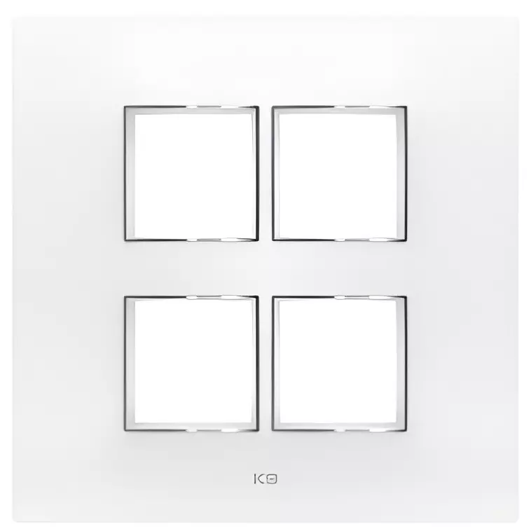 K9 Evoq Cover Plate With Base Frame Ultra Chrome 8 Module (Square) White, 9317 (Pack of 5)
