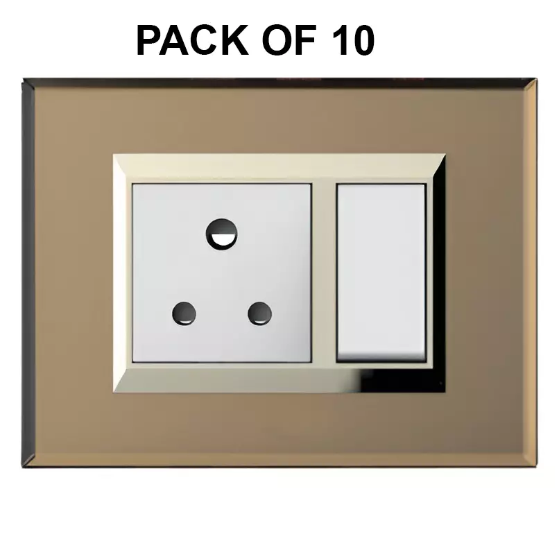 K9 Evoq Cover Plate Glassik 1 Module Bronze Frosty Mirror, BM-9401 (Pack of 10)