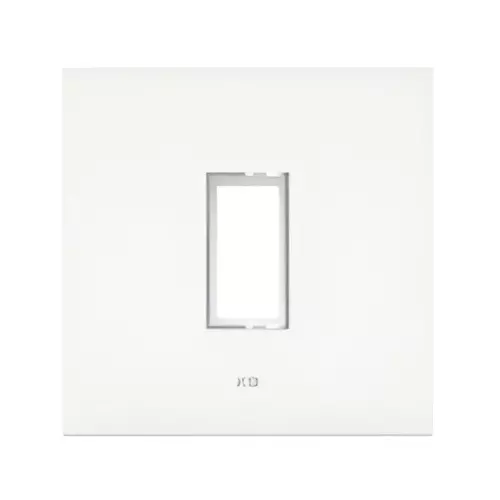 K9 Evoq Cover Plate With Base Frame Delta Chrome 1 Module White, 9321 (Pack of 10)