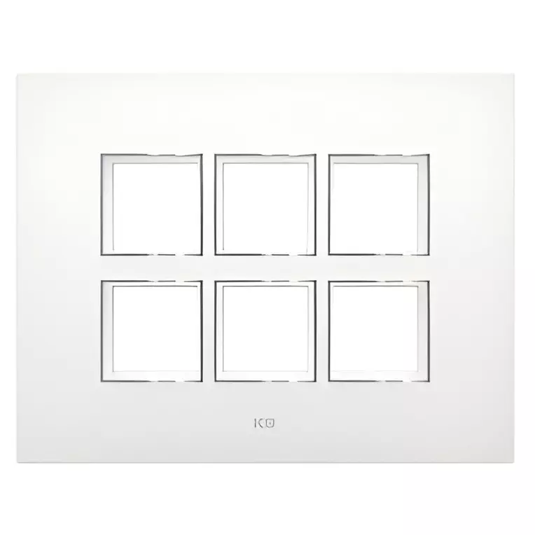 K9 Evoq Cover Plate With Base Frame Delta Chrome 12 Module (Square) White, 9329 (Pack of 5)
