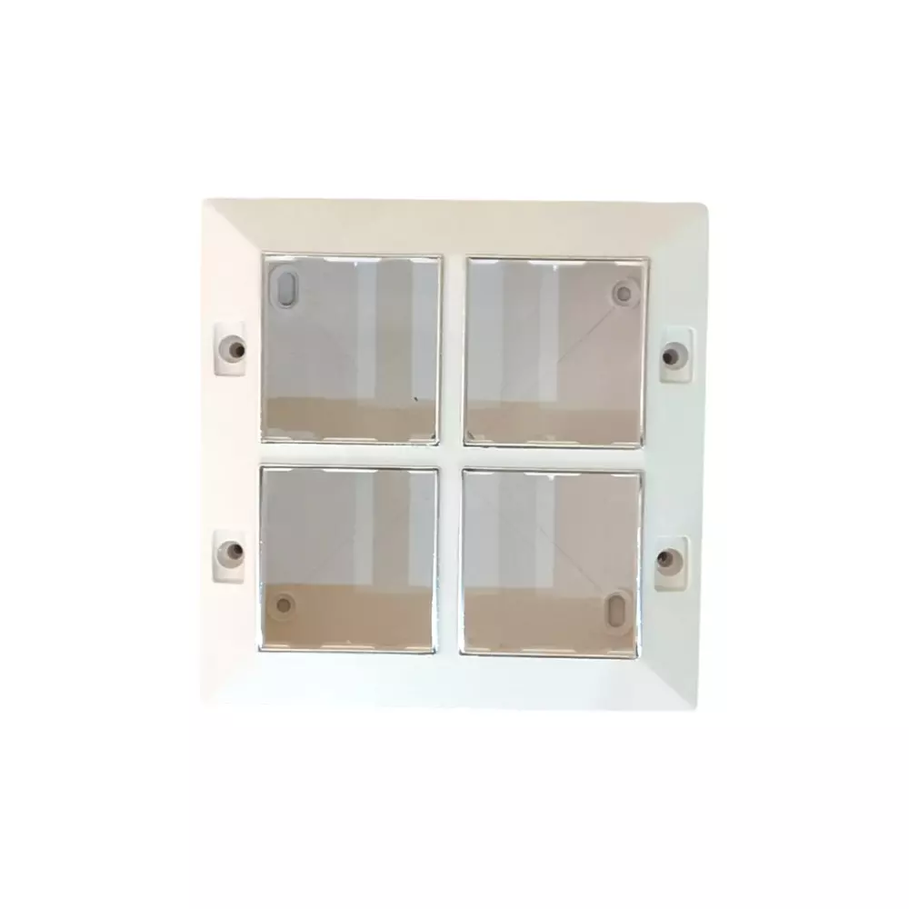 JAMSONS Surface Box with Plate 8 Module Vargin ABS Silver Line Color, JM-060 (Pack of 10)