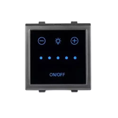 Goldmedal Nixon Light Dimmer 160-240 V Triac Technology Titanium Grey 2 Module Plastic for Commecial and Industrial Use, 102553#