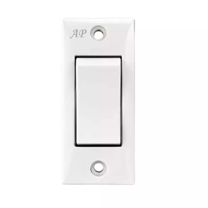 AP G Urea Series Switch Polycarbonate 1 Module 6 A 1-Way White, G001 (Pack of 20 Pcs)