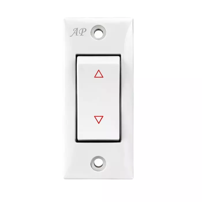 AP G Urea Series Switch Polycarbonate 1 Module 6 A 2-Way White, G002 (Pack of 20 Pcs)