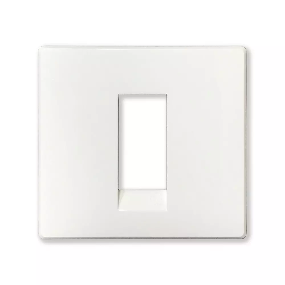 L&T [ Lauritz Knudsen ] Englaze Plastic Cover Plate With Plastic Grid Frame Snow White Color 1 Module, CB92101FW00