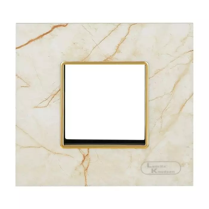 L&T [ Lauritz Knudsen ] Entice Cover Plate With Grid Frame Mystic Marble Color 2 Module, CB91102FM07