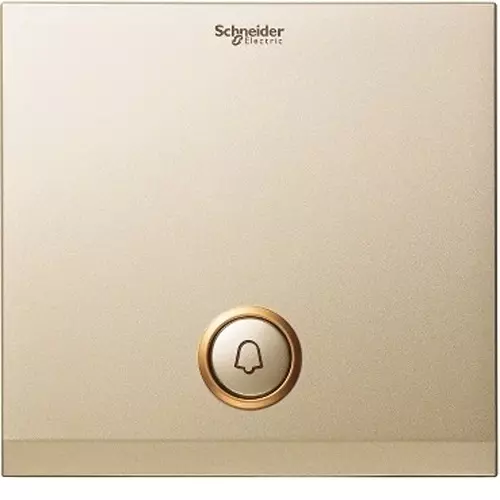 Schneider Electric ULTI Impress Bell Press Switch Cover Plate 1 Gang Polycarbonate Champagne Gold, UC31BPXCG