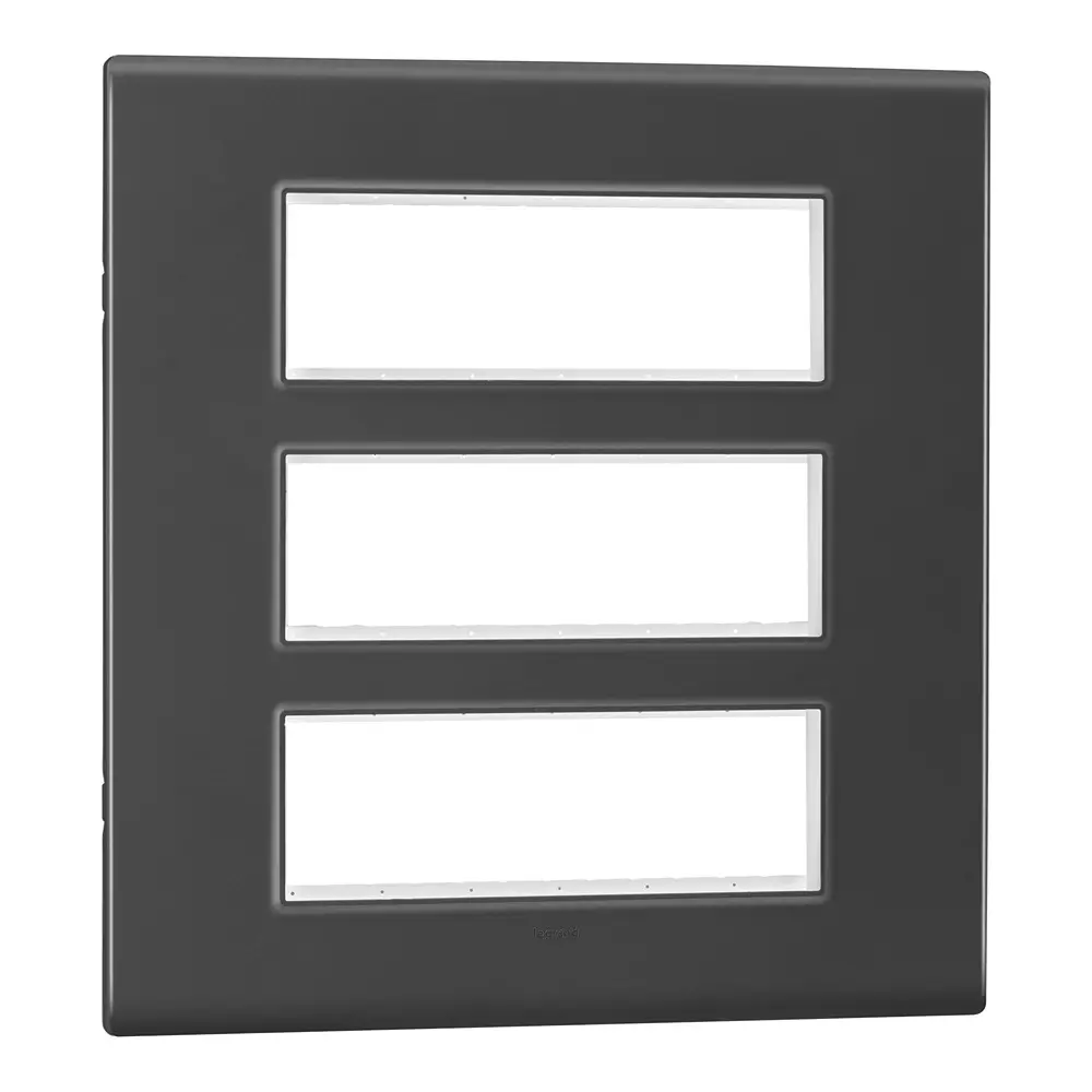 Legrand Cover Plate with Support Frame Allzy Matt Black 18 Module, 6813 21 (Pack of 10)