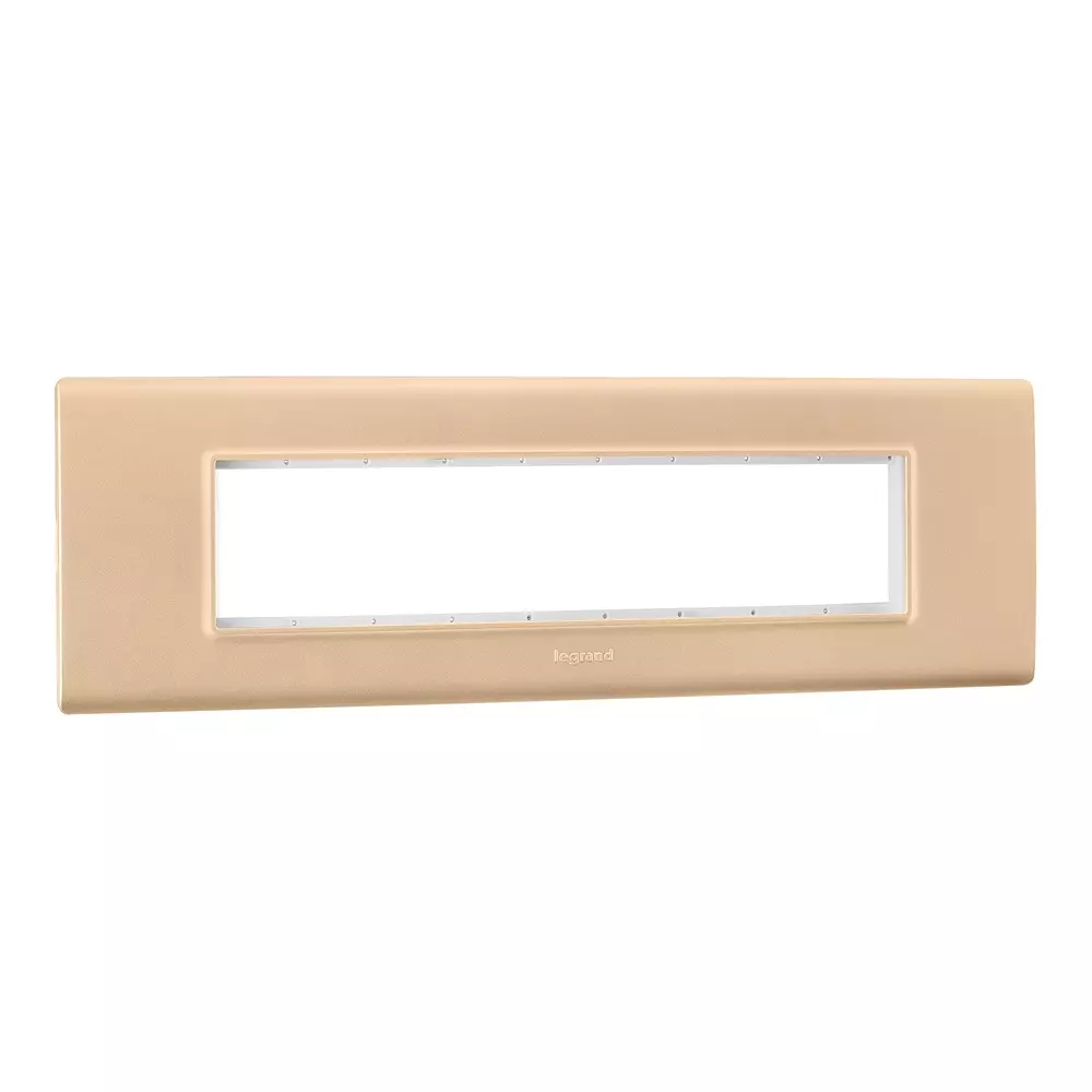 Legrand Cover Plate with Support Frame Allzy Golden 9 Module, 6813 40 (Pack of 5)