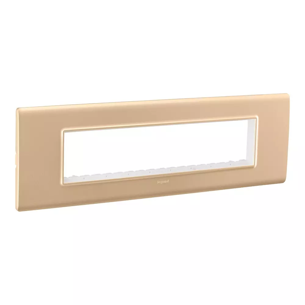 Legrand Cover Plate with Support Frame Allzy Golden 9 Module, 6813 40 (Pack of 5)