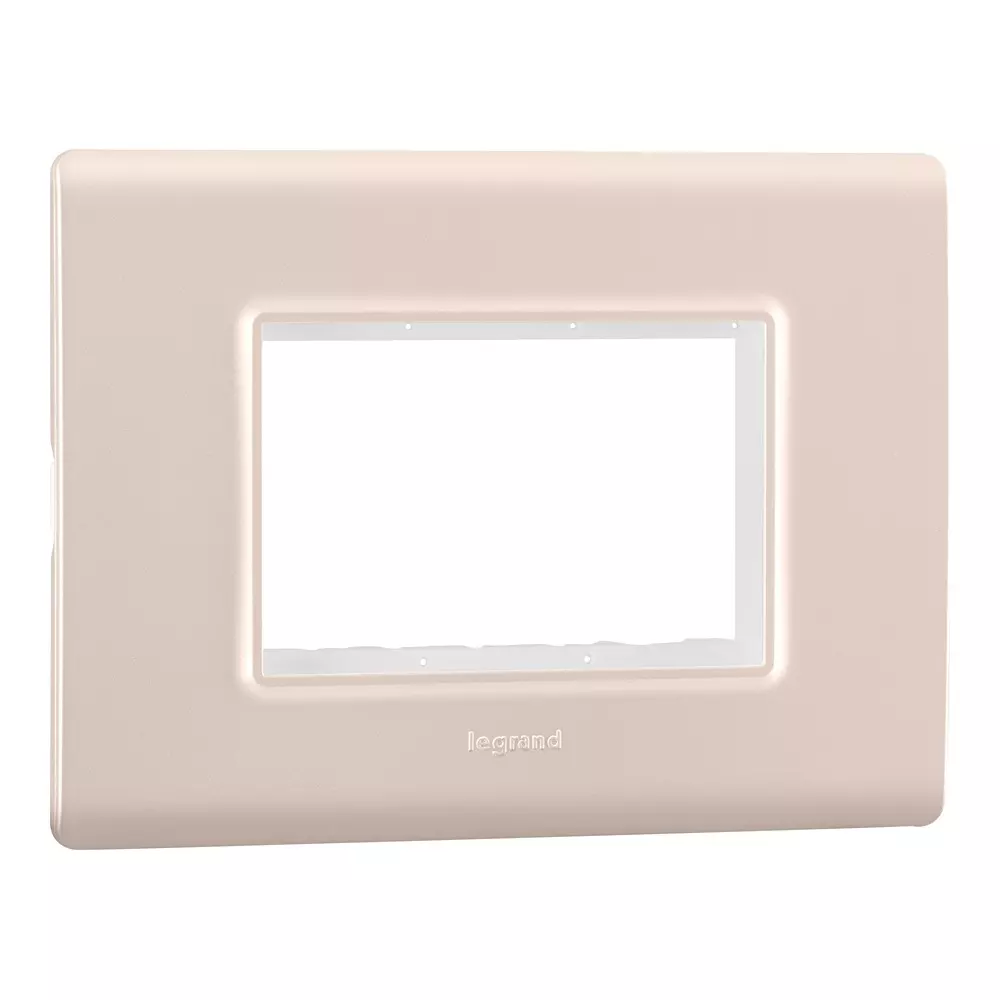 Legrand Cover Plate with Support Frame Allzy Rose Gold 3 Module, 6813 57 (Pack of 10)
