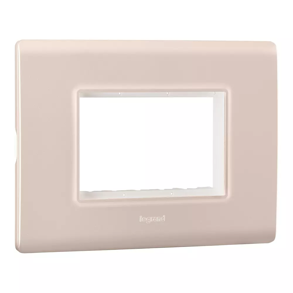 Legrand Cover Plate with Support Frame Allzy Rose Gold 3 Module, 6813 57 (Pack of 10)