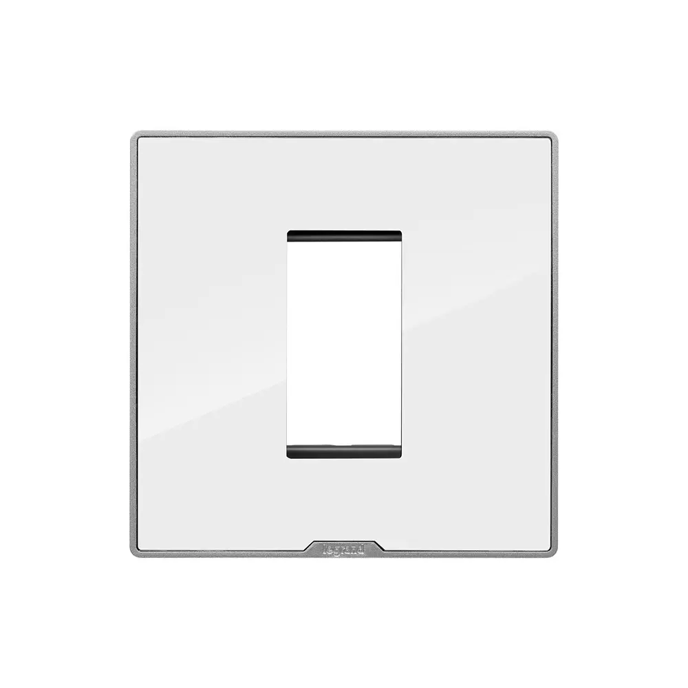 Legrand Cover Plate with Support Frame Myrius Ice White 1 Module, 6795 21