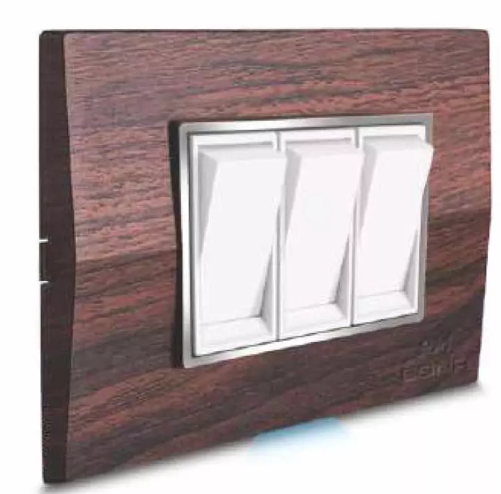 Cona Platinum Modular Plate Real Wood / Salt N Pepper 3 Modules, 14403