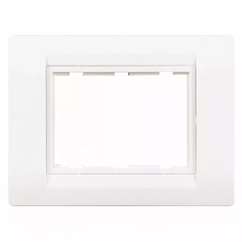 K9 Euro Cover Plate With Base Frame 3 Module White, W-9062U (Pack of 10)