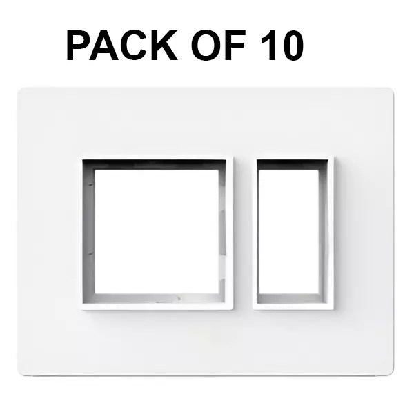 K9 Evoq Cover Plate With Base Frame Vogue 3 Module White, 9473 (Pack of 10)