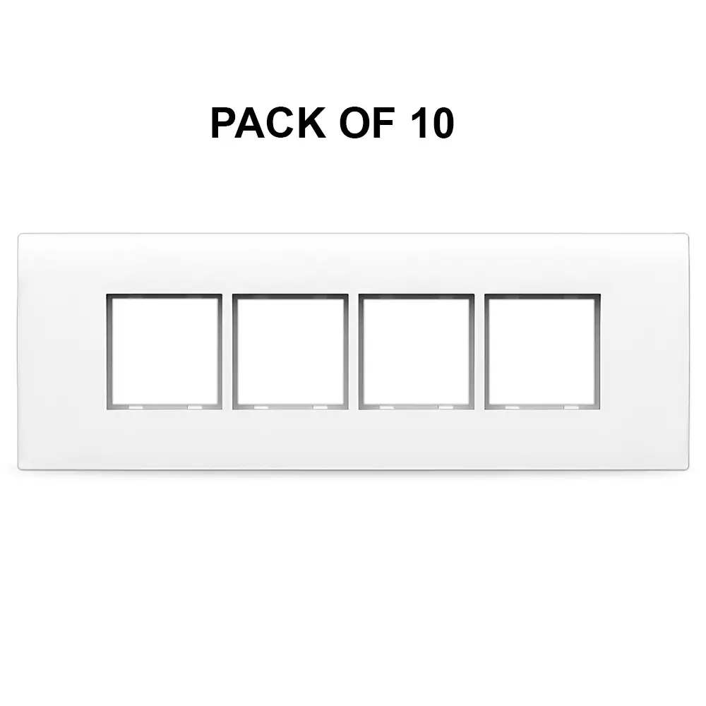K9 Evoq Cover Plate With Base Frame Matrix 8 Module (Horizontal) White, 9306 (Pack of 10)