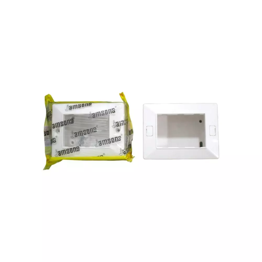 JAMSONS Surface Box with Plate 3 Module Vargin ABS White Color, JM-056 (Pack of 10)