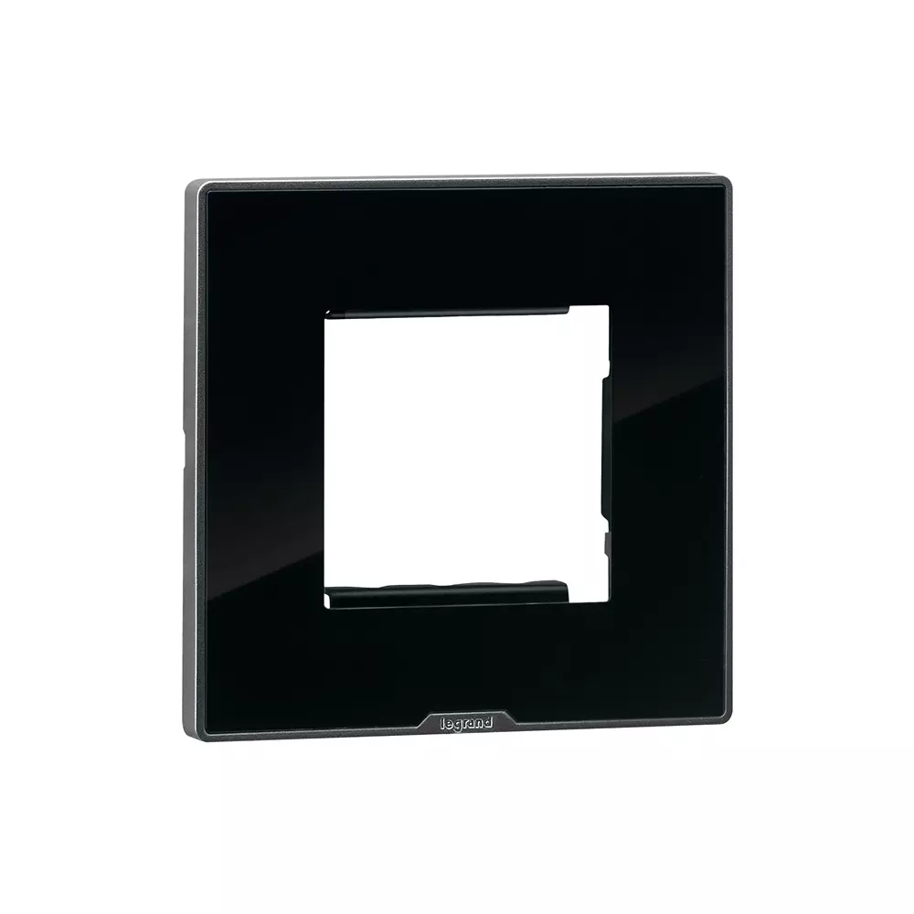 Legrand Myrius Series 2 M Modular Cover Plate with Frame High Grade Polycarbonate Ice Black, 6795 42