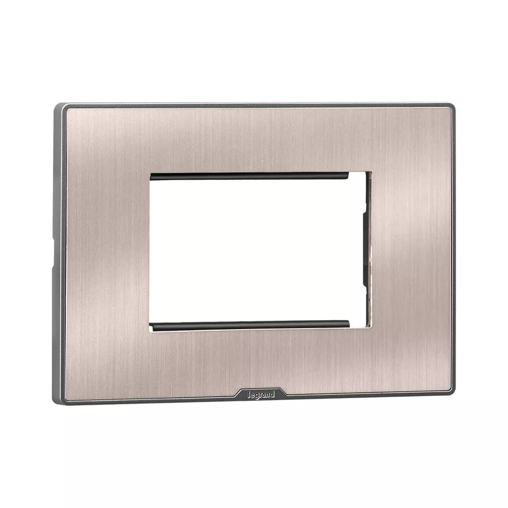 Legrand Myrius Series 3 M Modular Cover Plate with Frame High Grade Polycarbonate Pearl Champagne, 6795 63