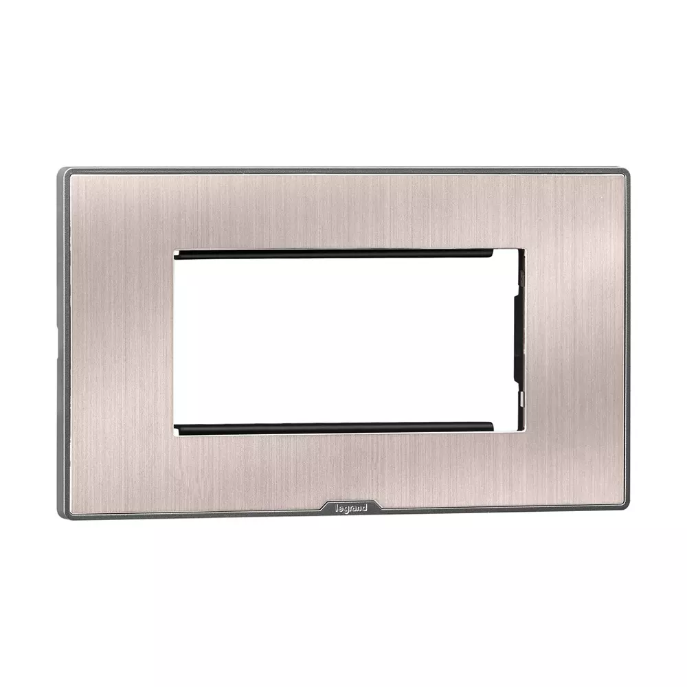 Legrand Myrius Series 4 M Modular Cover Plate with Frame High Grade Polycarbonate Pearl Champagne, 6795 64