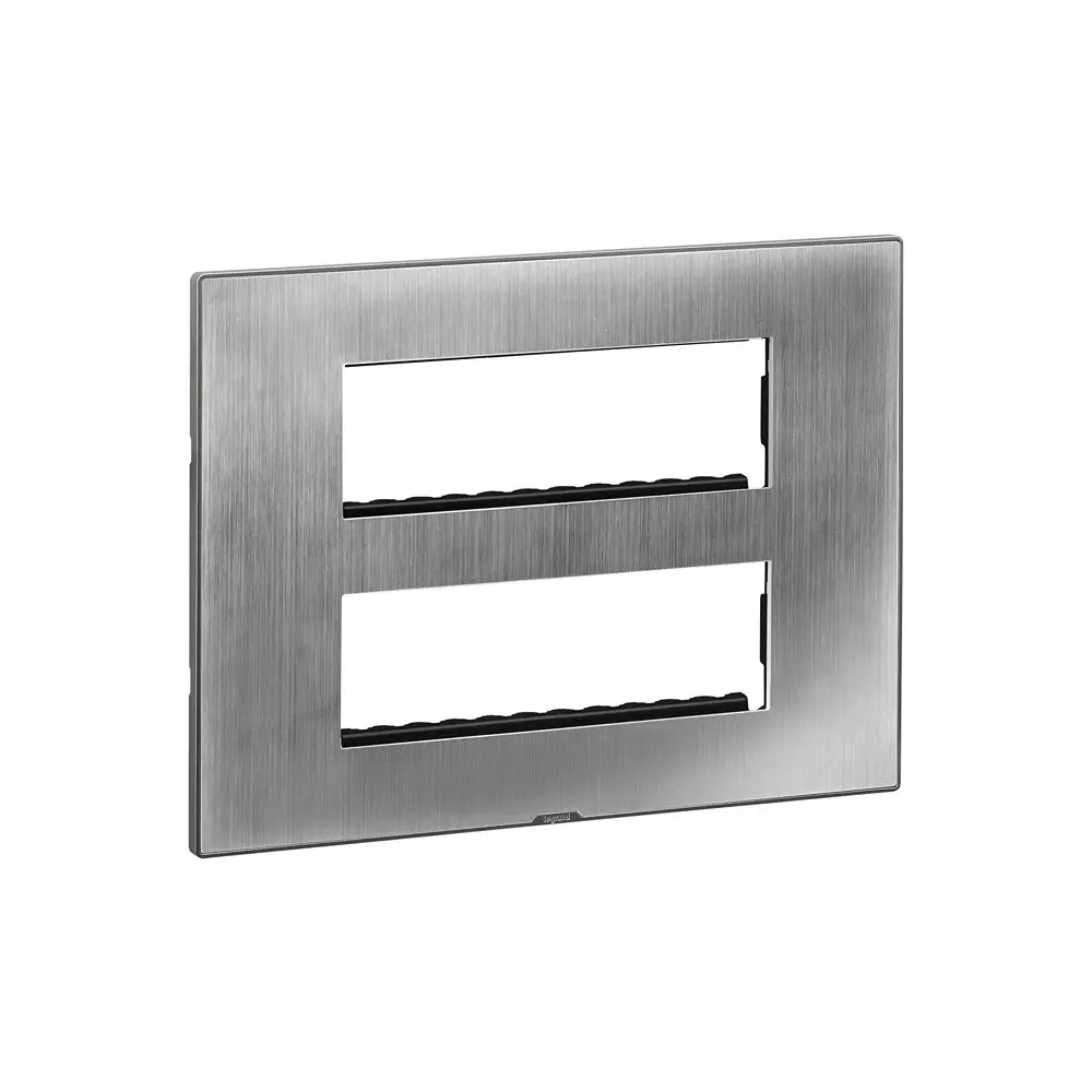 Legrand Myrius Series 12 M Modular Cover Plate with Frame High Grade Polycarbonate Sonic Silver, 6795 92