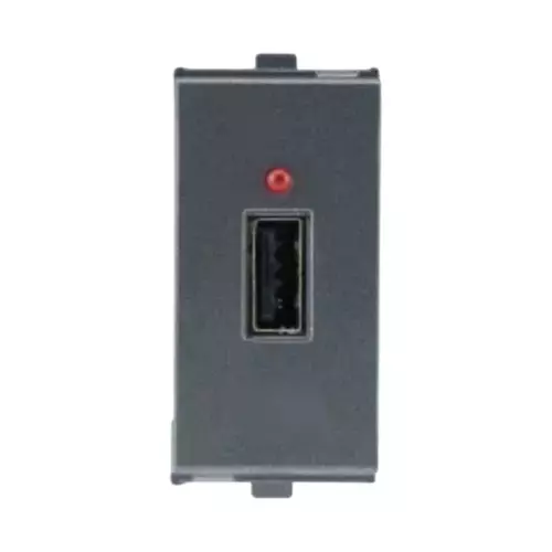 Anchor Penta Usb-A Single Port Charger Graphite Black 1 Module 2.1 Amp, 65611B (Pack of 20)