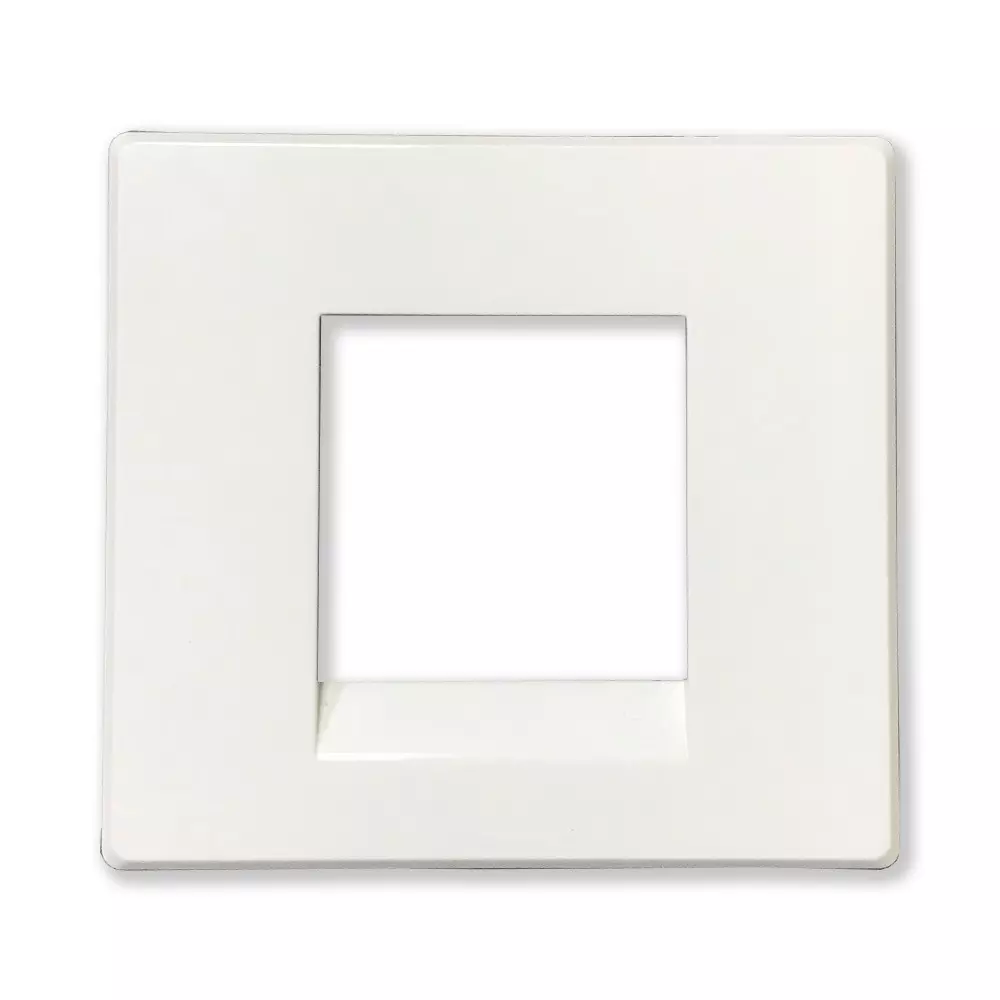 L&T [ Lauritz Knudsen ] Englaze Plastic Cover Plate With Plastic Grid Frame Snow White Color 2 Module, CB92102FW00