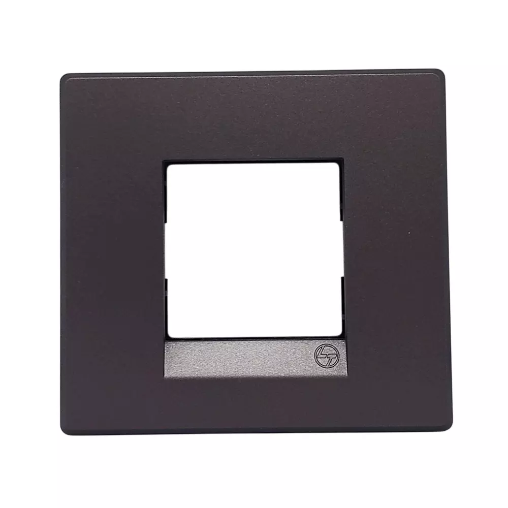 L&T [ Lauritz Knudsen ] Englaze Plastic Cover Plate With Plastic Grid Frame Champagne Gold Color 2 Module, CB92102FC01